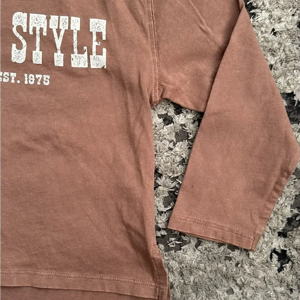 ZARA Kids | Brown | WASHED TEXT T-SHIRT